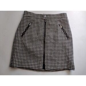 Hollister Ultra High Rise Houndstooth Zipper Pocket Mini Skirt Womens XS
